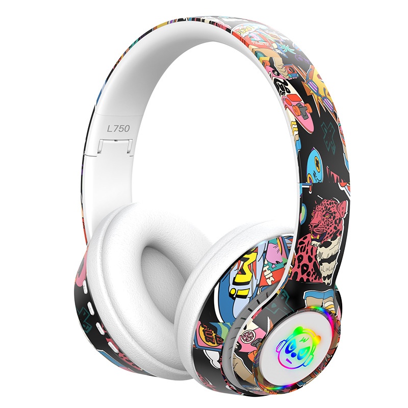 3c New Chinese Trend Graffiti Bluetooth Headphones Over-Ear Mobile Phone Wireless Sports Gaming Headset Universal Wholesale_voghion.com
