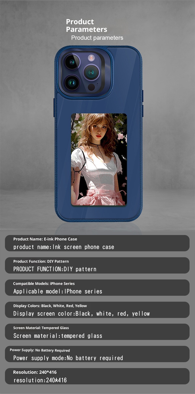 TechGlobe Vierfarben-Tinte, kompatibel mit iPhone 16 Standglas, 15 Pro Max Bildschirmprojektions-Handyhülle_voghion.com