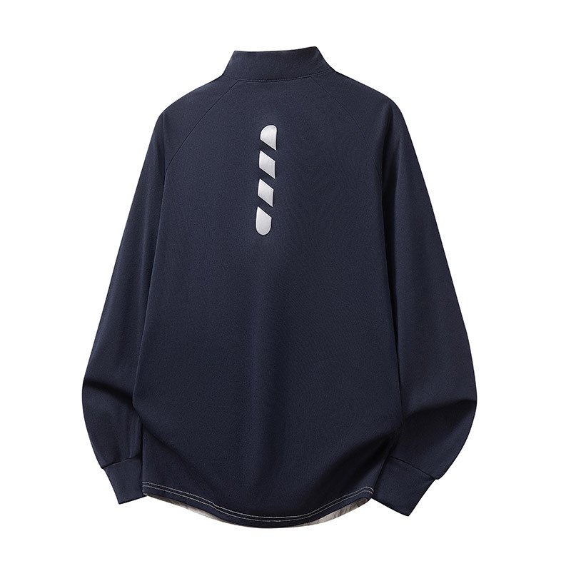 boy Boy Half-Zip Outdoor Sports Long Sleeve Quick-Dry Autumn Sun Protection Reflective Men's Running Fitness Basketball Shirt_voghion.com