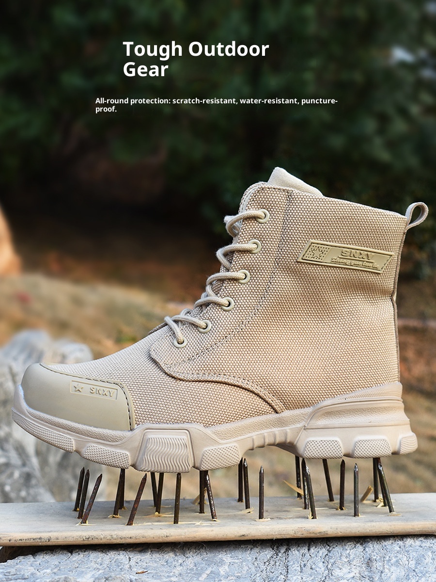 ShoeGlobe Outdoor Ultra-Light Waterproof Puncture-Resistant Training Boots For Men, Non-Slip, Windproof, Sandproof Desert Boots,_voghion.com