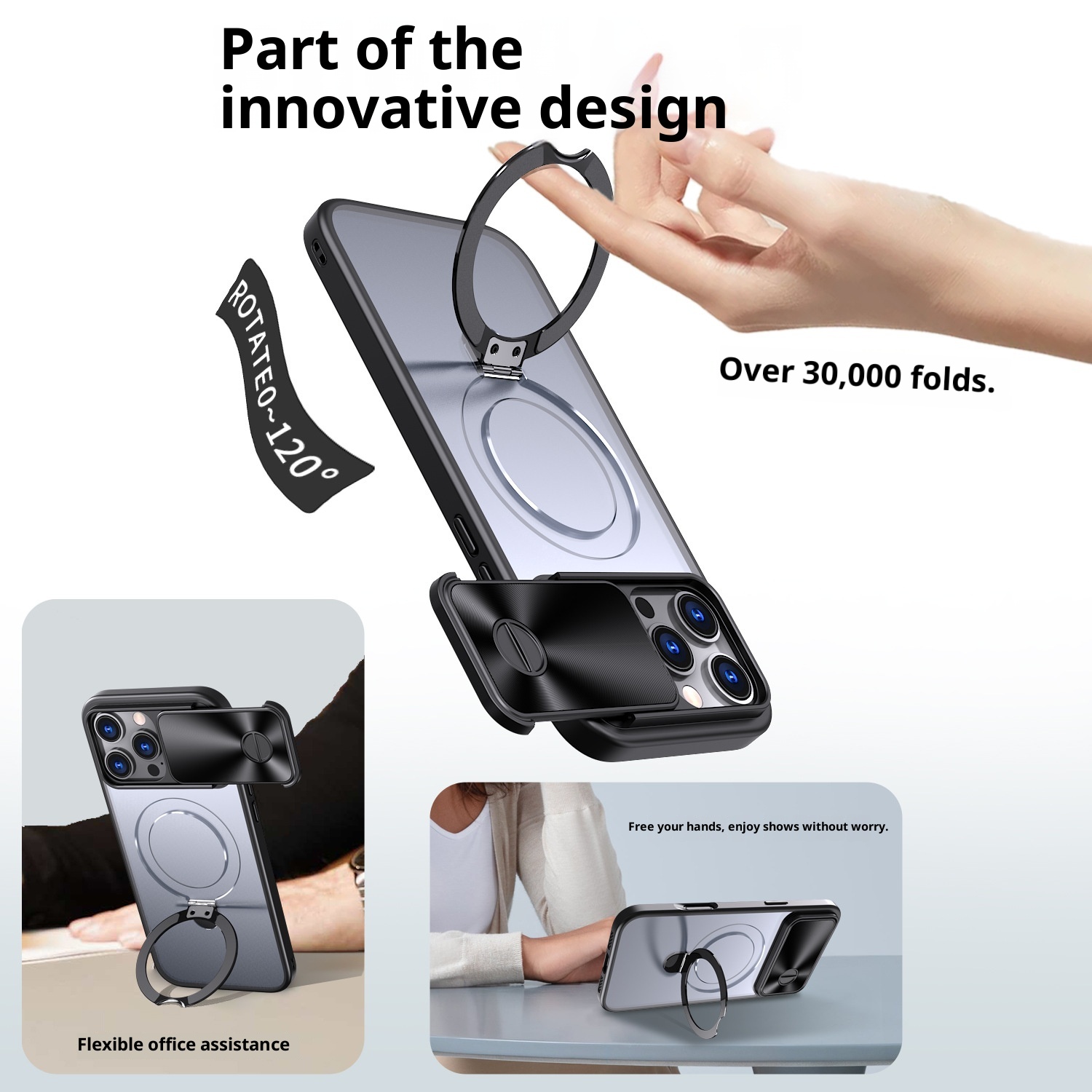 TechGlobe Kompatible Schutzhülle für iPhone 16E: Außergewöhnliche Pop-up-Schutzhülle mit magnetischem Ladeständer und stoßfestem Schutz._voghion.com