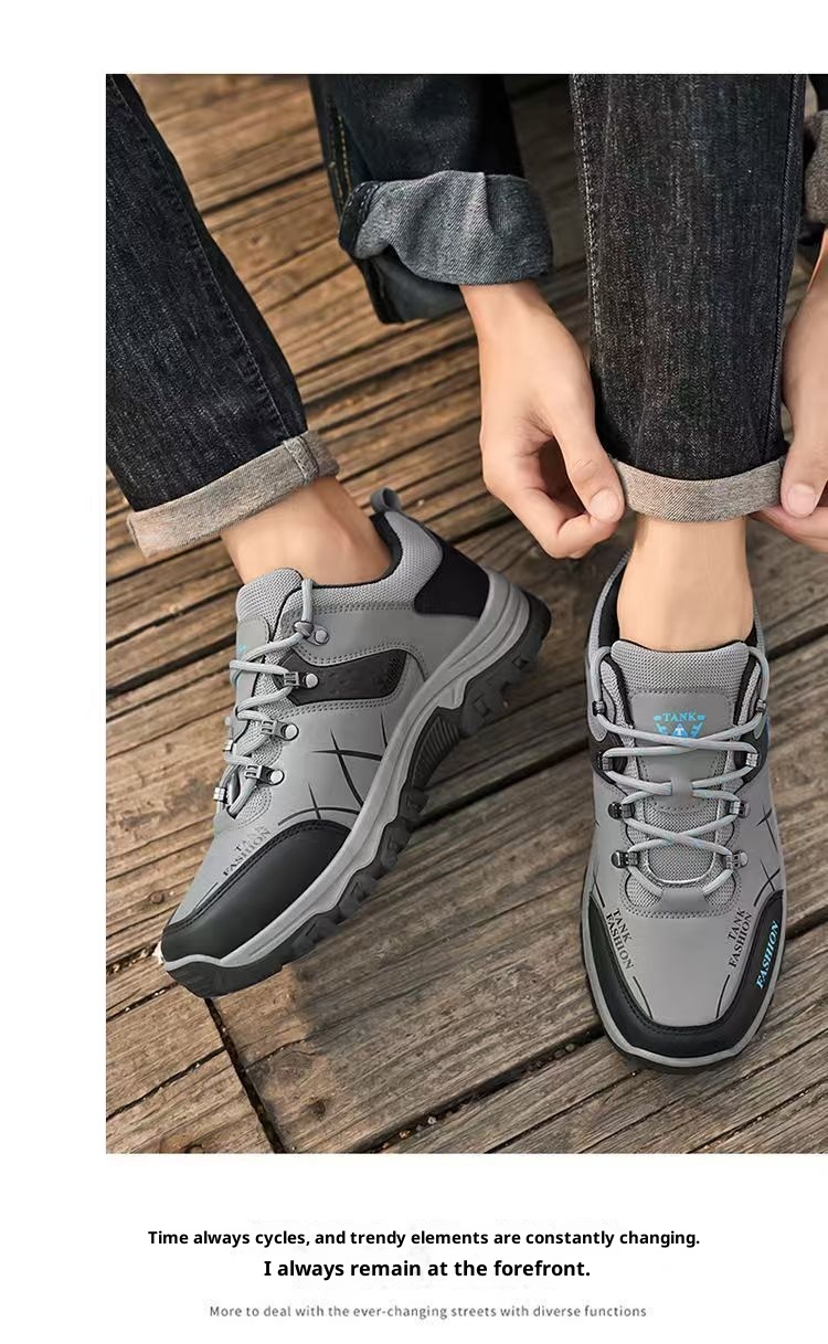 ShoeGlobe Men's 2025 Spring New Labor Protection Sports Hiking Waterproof Non-slip Wear-resistant Outdoor Low-top Casual Shoes For_voghion.com