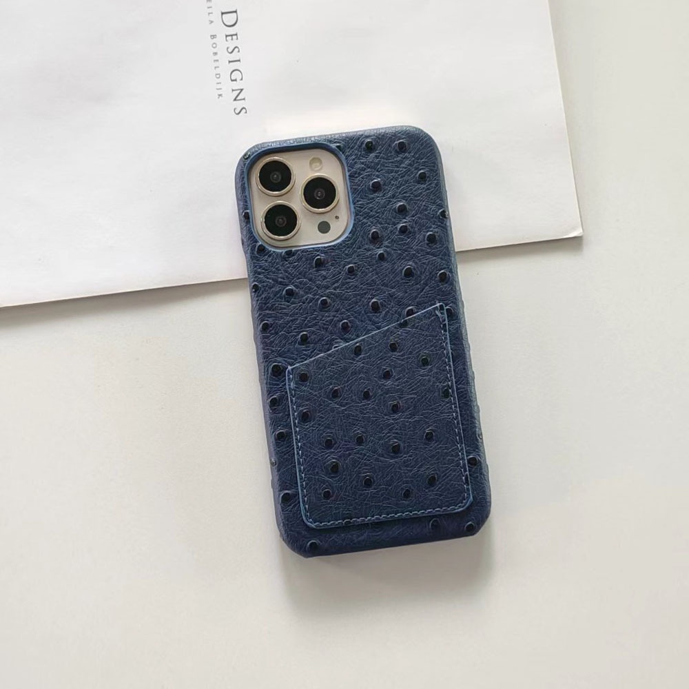 TechGlobe Ostrich Pattern Compatible With 15/14/16e Coin Card Holder 16promax17pro Phone Case Heat Dissipation Upgrade_voghion.com