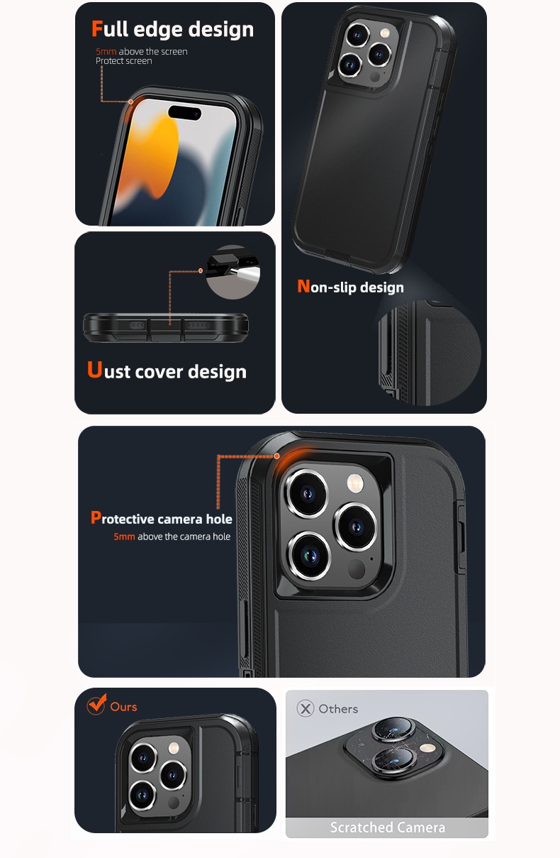 Custodia antiurto TechGlobe 15 Pro Max compatibile con tutti i confini IP15 Plus, copertura completa e anti-caduta, disponibile in magazzino_voghion.com