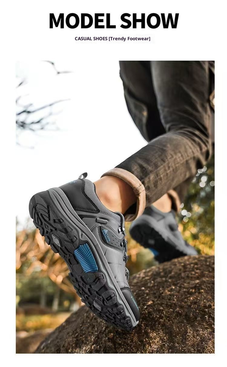 ShoeGlobe Men's 2025 Spring New Labor Protection Sports Hiking Waterproof Non-slip Wear-resistant Outdoor Low-top Casual Shoes For_voghion.com