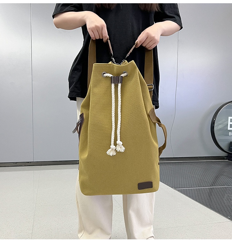 ActiveGo Large Capacity Bucket 2023 New Simple Sports Gym Men's Bag Japanese Style Casual Outdoor Backpack_voghion.com