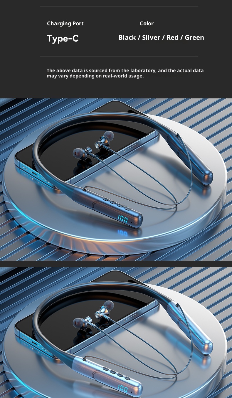 3c 2023 Nuove cuffie Bluetooth da gioco wireless con fascia da collo e display digitale, batteria a lunga durata, universali per tutti_voghion.com