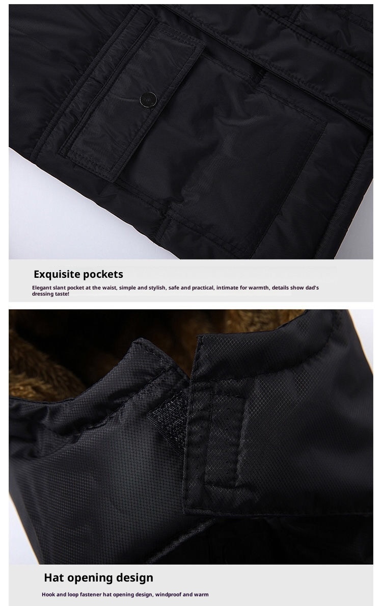 boy Middle-aged Elderly Down Jacket Men, Dad's Thickened And Warm Winter Coat For Ages 60-70, 80, Grandpa's Overcoat_voghion.com