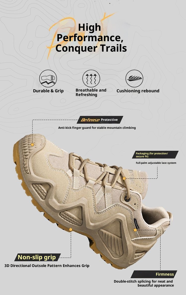 ShoeGlobe Herren 2025 Business Neue rutschfeste Wanderschuhe, strapazierfähige, niedrige, wasserdichte Outdoor-Trekking- und Wüstenstiefel_voghion.com