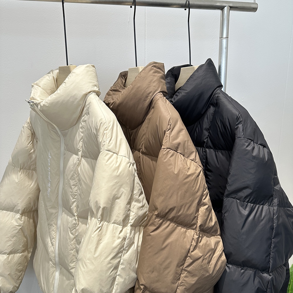 boy 23 New For Men, Thicened Letter Print Puffer Jacet, Stand Collar Trendy Men's Versatile Structured Down Jacet In_voghion.com