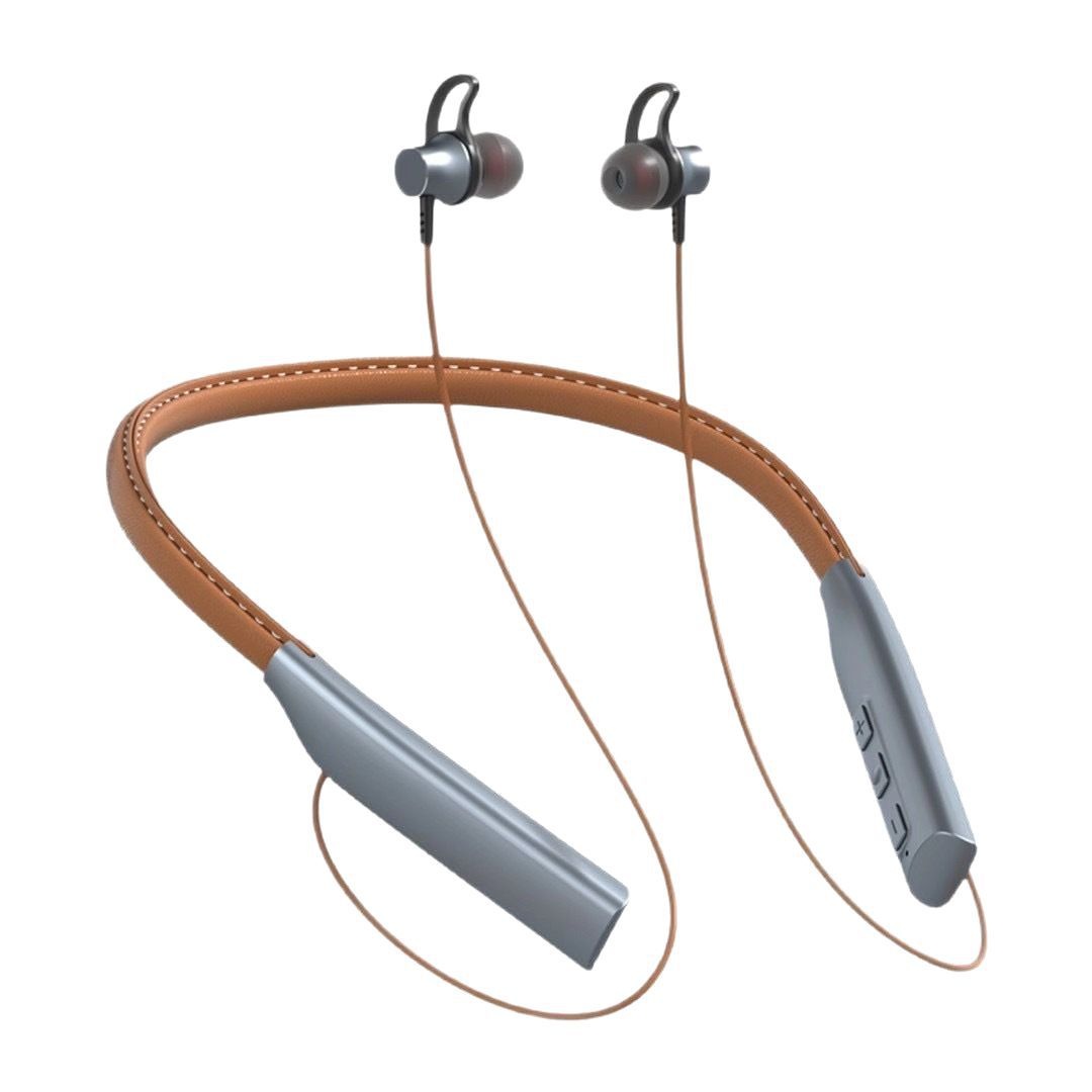 Auricolari Bluetooth wireless in-ear in metallo con archetto da collo in pelle di alta qualità 3c, ricarica ultraveloce, batteria a lunga durata per il gioco_voghion.com