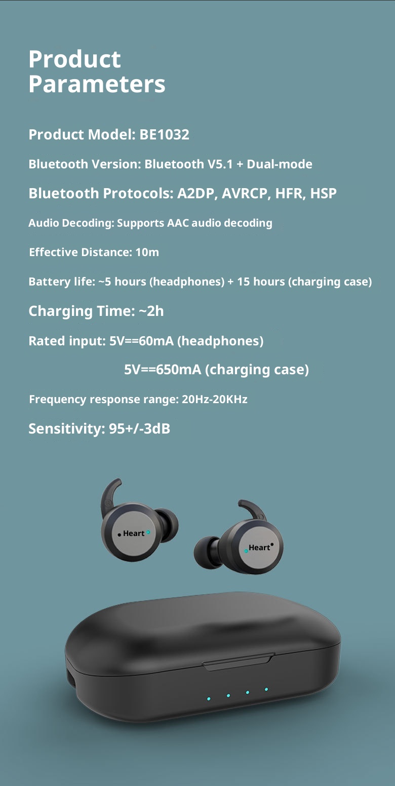 3c In-Ear Sports Headphones Waterproof Long Standby Wireless Bluetooth Earphones High Battery_voghion.com