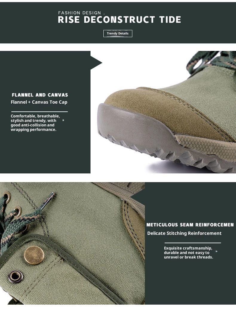 Chaussures montantes ShoeGlobe pour la randonnée en plein air, légères, en toile respirante, antidérapantes, résistantes à l'usure, imperméables et adaptées aux terrains désertiques et au trekking hors-piste._voghion.com