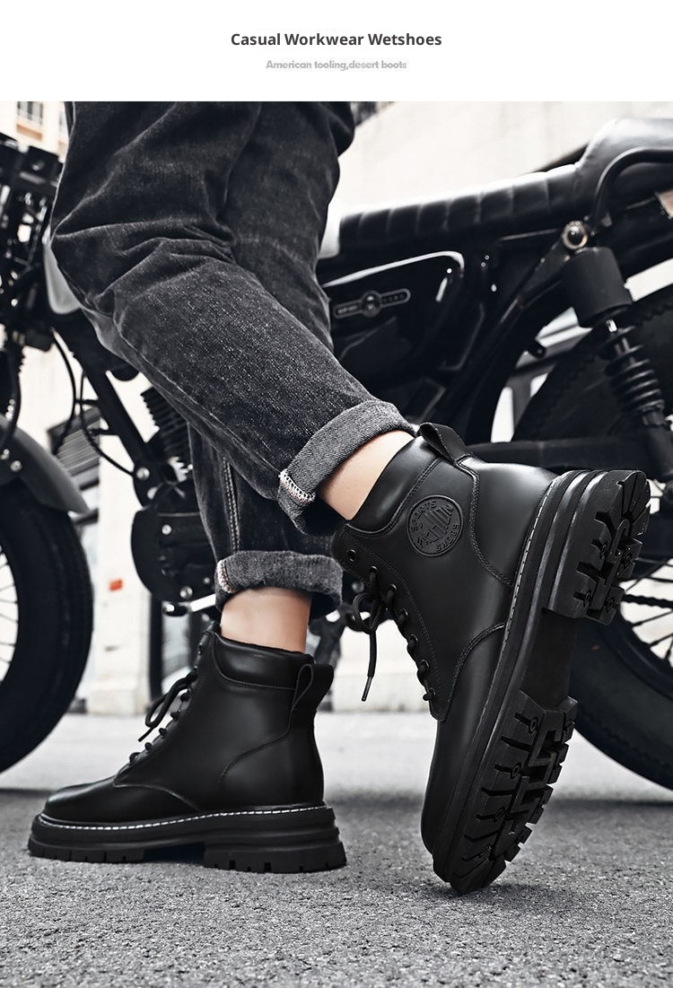 ShoeGlobe Men's Safety Shoes Winter Construction Site Wear-Resistant Work Martin Boots Waterproof Non-Slip Hiking Sports Autumn_voghion.com