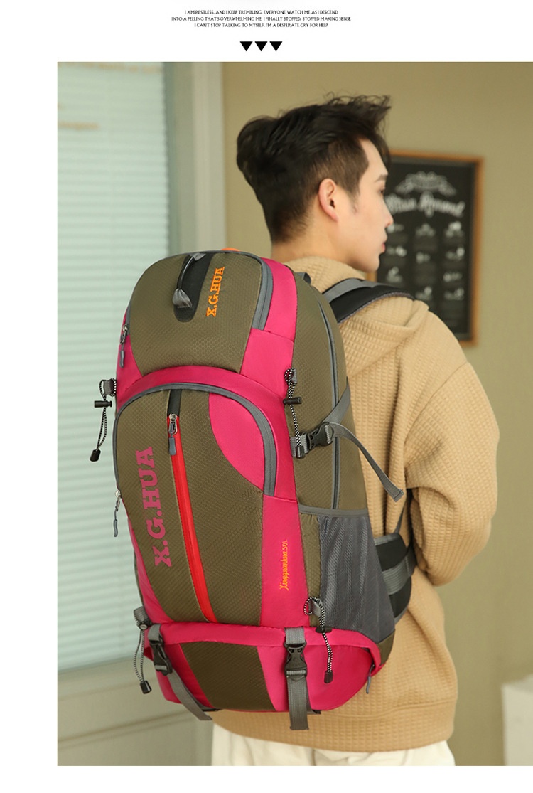 Zaino estivo ActiveGo, nuovo, da trekking, per sport all'aria aperta, a doppia spalla, per uomo, grande capacità, campeggio, viaggi, resistente all'usura_voghion.com