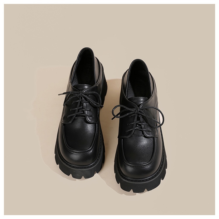 Scarpe da donna in pelle piccole taglie forti 41-43, mocassini con suola spessa, primavera autunno 2024, neri, con tacco alto e spesso, alla moda_voghion.com