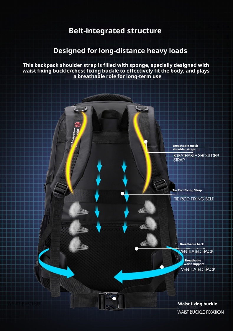 ActiveGo New Commuting Business Trip Double Shoulder Large Capacity Travel Luggage Bag Hiking Outdoor Backpack_voghion.com