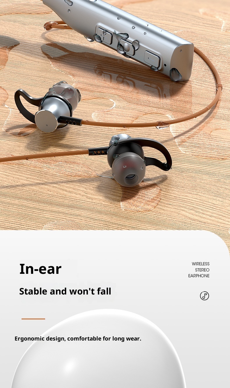 Auricolari Bluetooth wireless in-ear in metallo con archetto da collo in pelle di alta qualità 3c, ricarica ultraveloce, batteria a lunga durata per il gioco_voghion.com