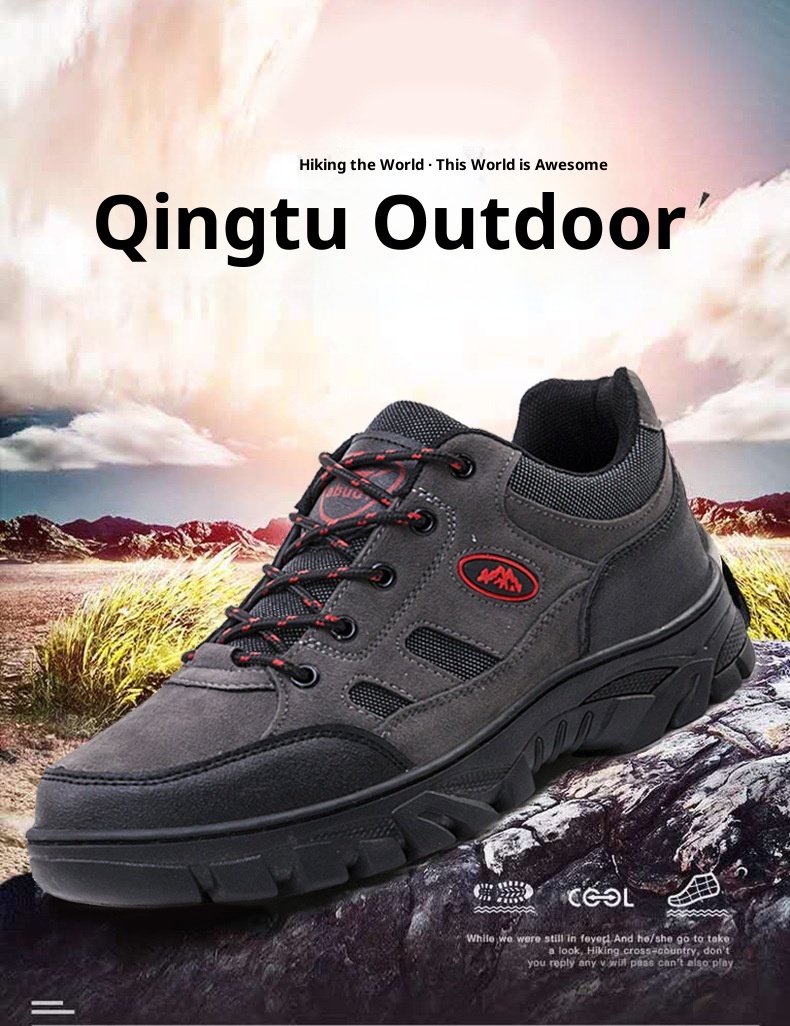 Chaussures de randonnée ShoeGlobe pour hommes, toutes saisons, à semelle large, antidérapantes, imperméables et résistantes à l'usure. Idéales pour les voyages et le travail._voghion.com