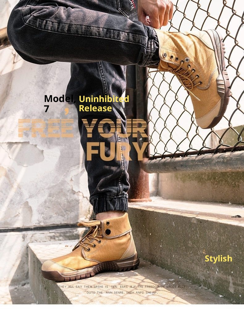 Chaussures montantes ShoeGlobe pour la randonnée en plein air, légères, en toile respirante, antidérapantes, résistantes à l'usure, imperméables et adaptées aux terrains désertiques et au trekking hors-piste._voghion.com