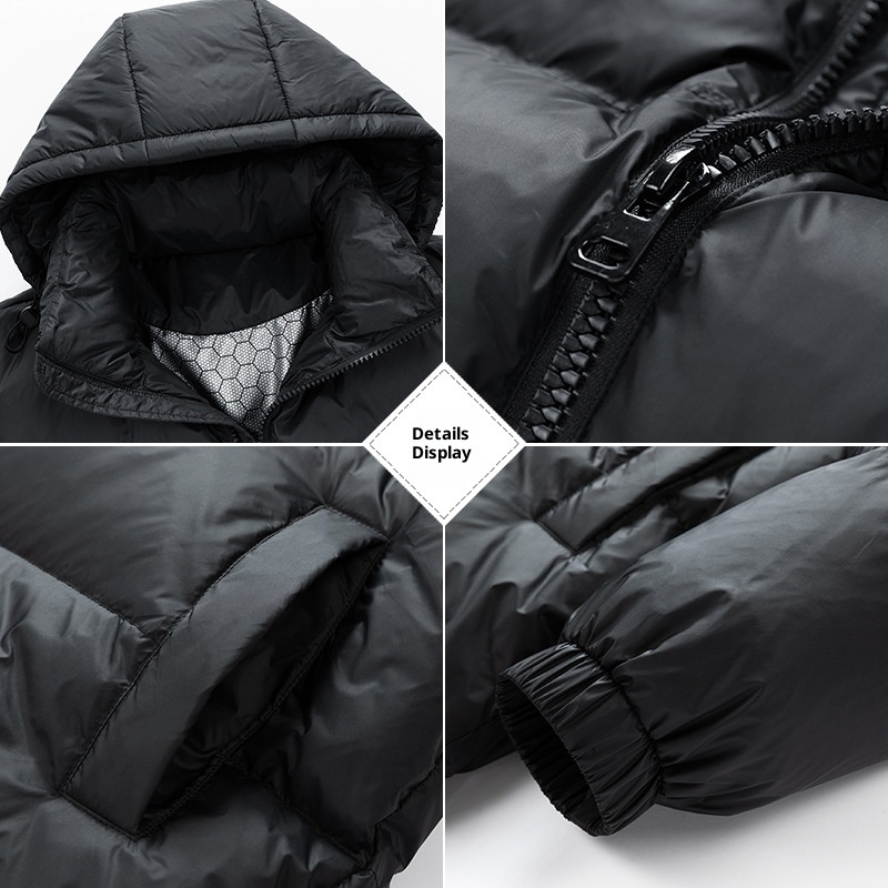 boy Winter New Men's Korean Style Color-Block Hooded Thickened Warm 90 White Goose Down Jacket Trendy Couple Cold-Resistant_voghion.com
