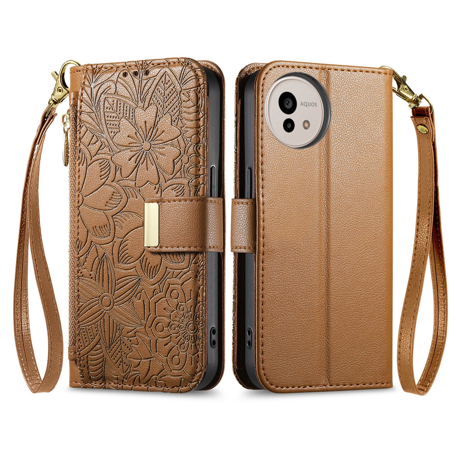 Custodia protettiva in pelle per telefono cellulare giapponese Sharp 4, Sense 9, tracolla lunga, portafoglio, compatibile con TechGlobe_voghion.com