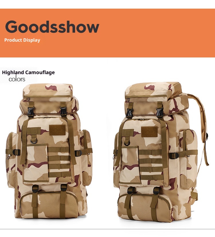 ActiveGo New 80L Tactical Camouflage Outdoor Hiking Large Capacity Waterproof Mountaineering Backpack Men Camping Travel Bag_voghion.com