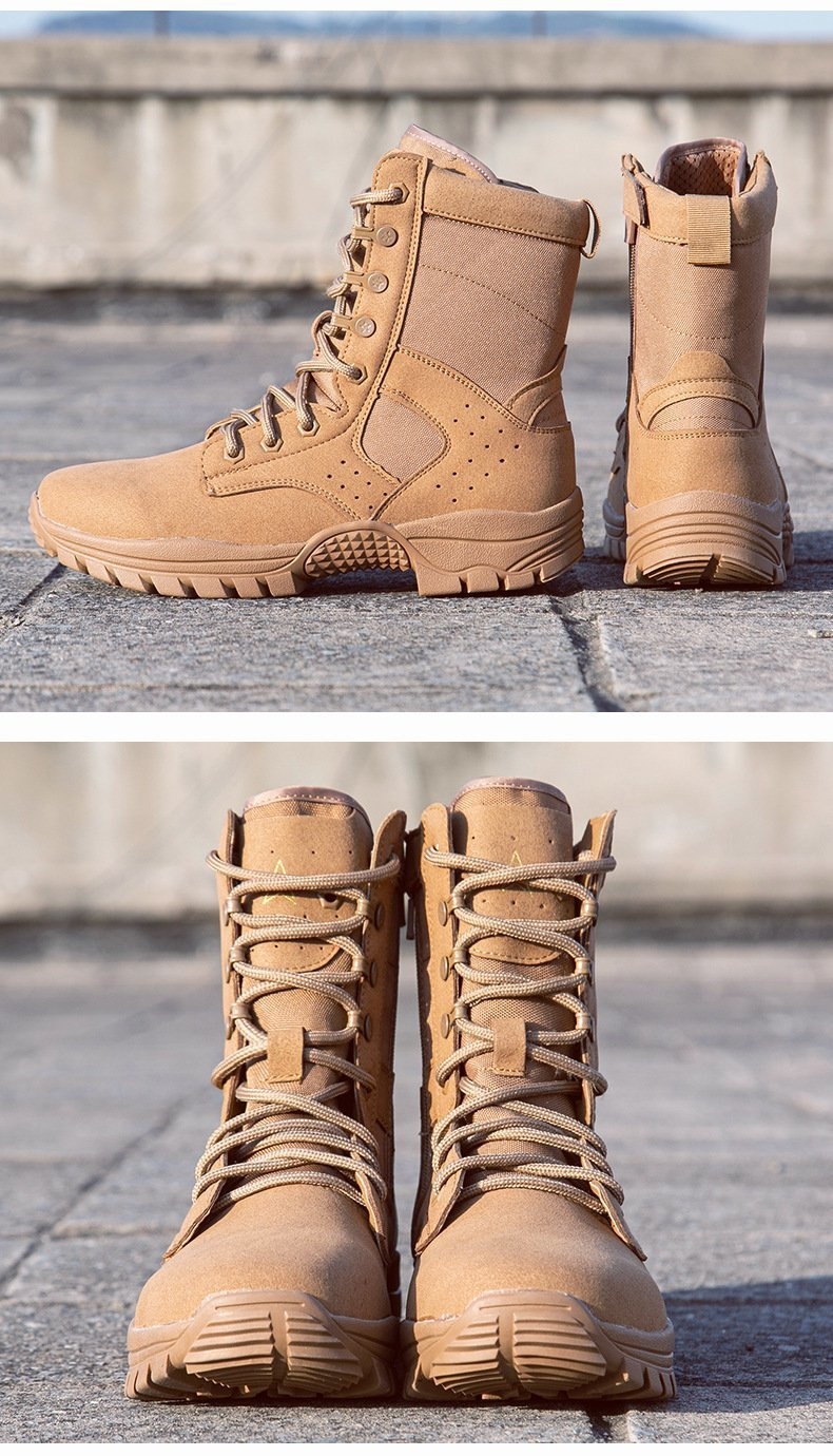 ShoeGlobe Stivali da lavoro tattici alti, antiscivolo, ammortizzanti, sottili, con tomaia in mesh, impermeabili, traspiranti, scarpe da trekking_voghion.com