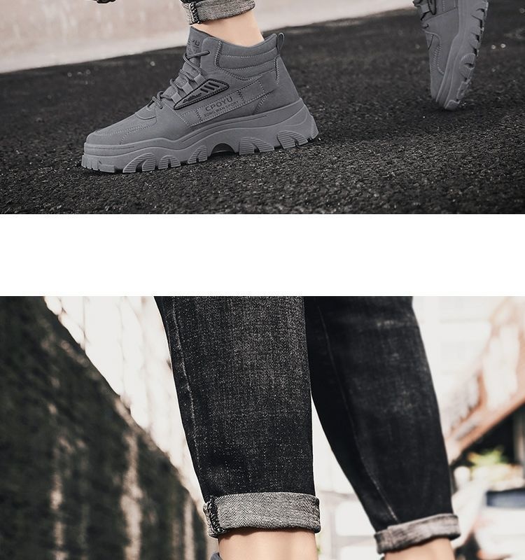 ShoeGlobe Martin Spring da uomo, stivali da trekking alti, impermeabili, antiscivolo, da lavoro e da esterno, con suola spessa e altezza maggiorata_voghion.com