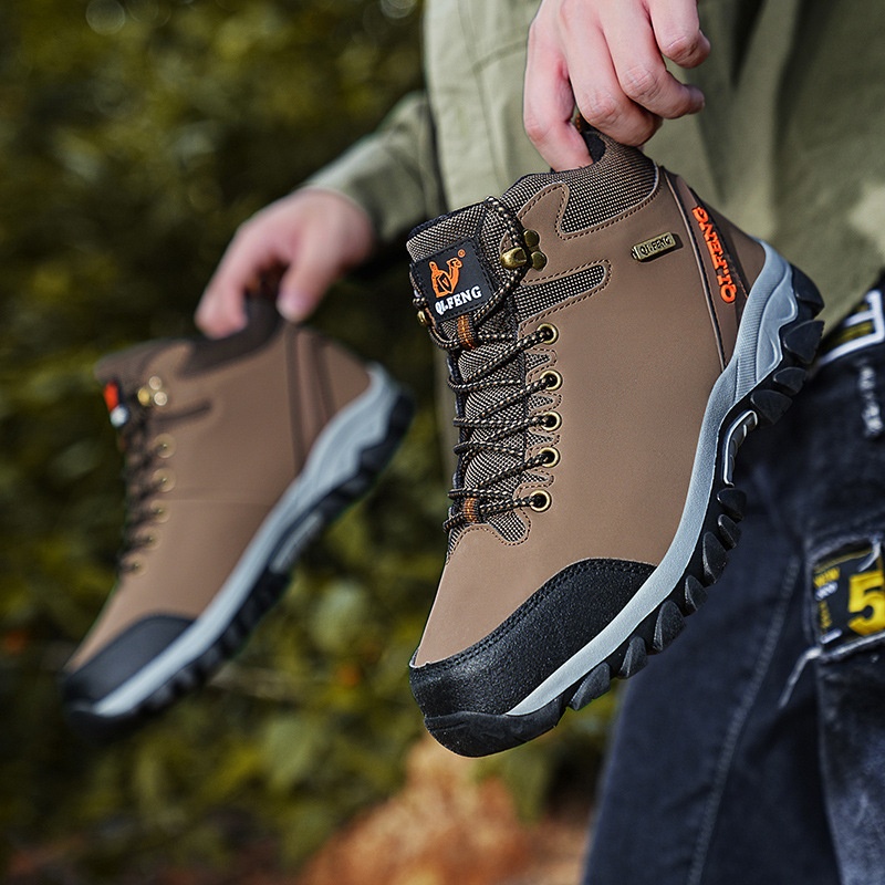 ShoeGlobe Winterschuhe mit dicker Sohle, rutschfest, wasserdicht, hoch geschnitten, für Outdoor-Aktivitäten wie Wandern und Freizeit._voghion.com