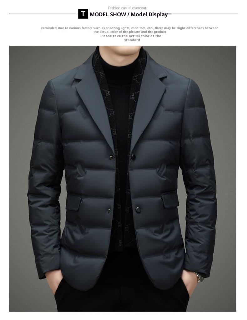Chaqueta de plumón de pato para hombre, estilo casual y cálido, ideal para el invierno._voghion.com
