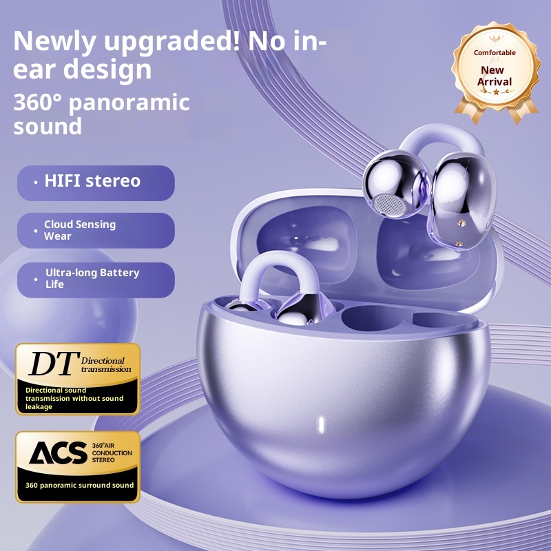 3c Cross-frontal New Cross Conduction Bone Conduction Bluetooth Clip Ear AI Intelligent Translation Wireless Long Battery Life Sports Noise_voghion.com