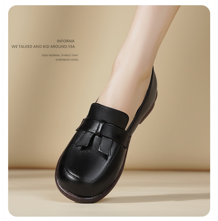 Loafers Dames Lente Herfst Nieuwe Britse Stijl Kleine Echte Lederen Zachte Zool Instappers Enkel Schoenen Voor Middelbare Leeftijd En_voghion.com
