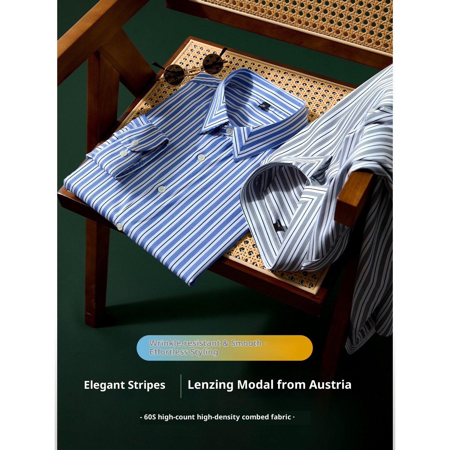ForMen Urban Light Austrian Lenzing Modal Striped Shirt Men's High-end Business Silky Formal Wear Non-iron_voghion.com