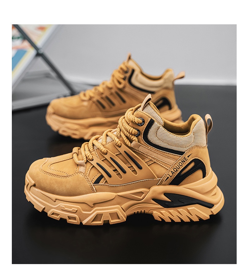 ShoeGlobe Autumn Waterproof Non-Slip Safety Shoes Men's High-Top Outdoor Hiking Sports Casual Thick-Soled Height-Increasing Martin_voghion.com