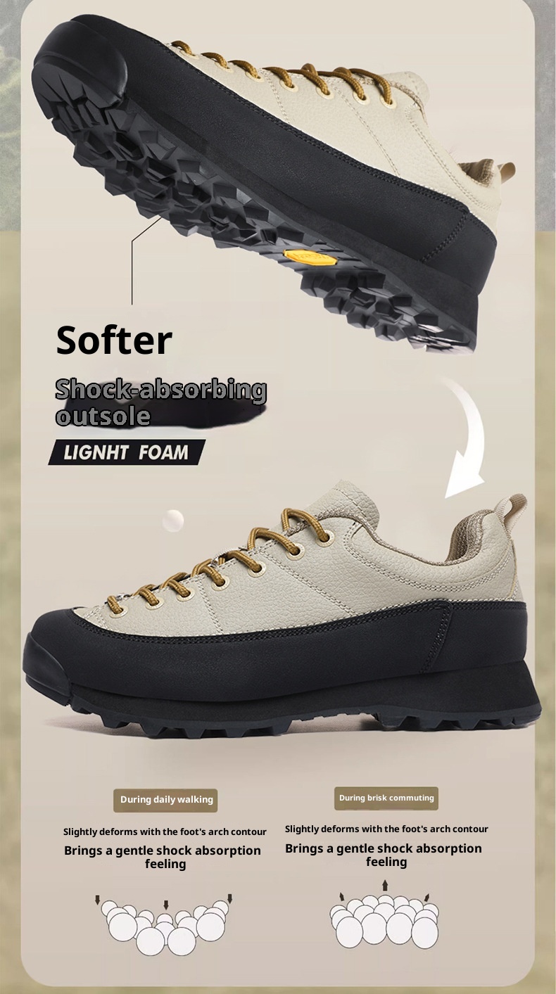 ShoeGlobe Monaco Scarpe basse da uomo in pelle per escursioni, campeggio, outdoor, impermeabili, antiscivolo, per sport di montagna_voghion.com