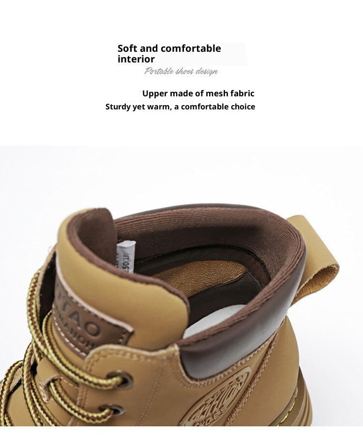 ShoeGlobe Men's Safety Shoes Winter Construction Site Wear-Resistant Work Martin Boots Waterproof Non-Slip Hiking Sports Autumn_voghion.com