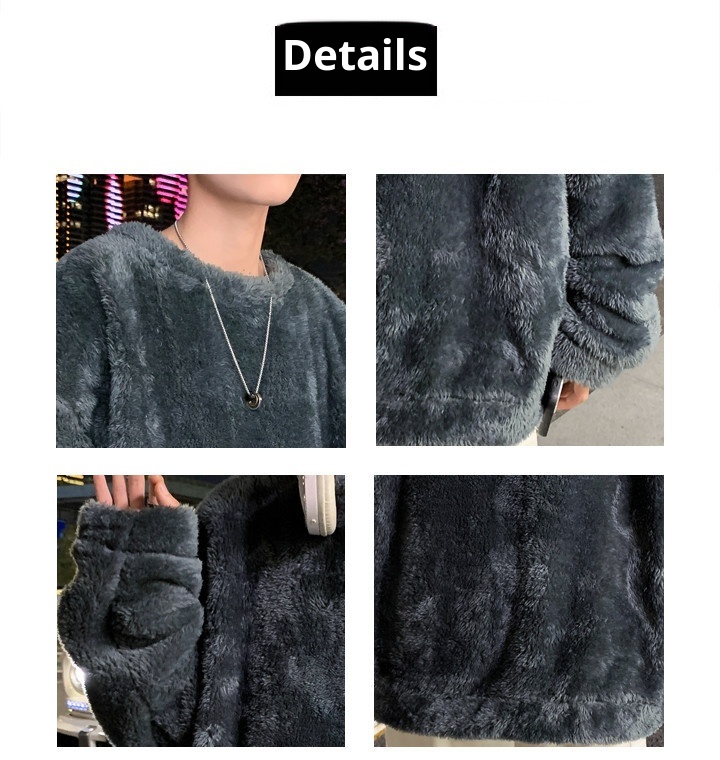 boy Y25Pexrozna Trendy Brand Autumn Winter Couple Lamb Wool Men Fleece Warm Round Neck Sweatshirt Loose Jacket_voghion.com