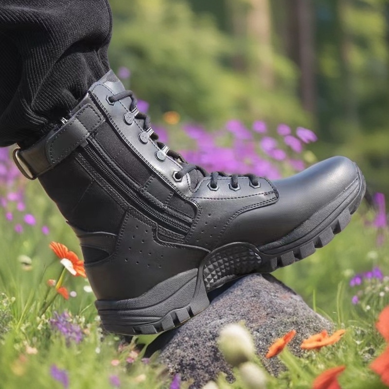 ShoeGlobe Stivali da lavoro tattici alti, antiscivolo, ammortizzanti, sottili, con tomaia in mesh, impermeabili, traspiranti, scarpe da trekking_voghion.com