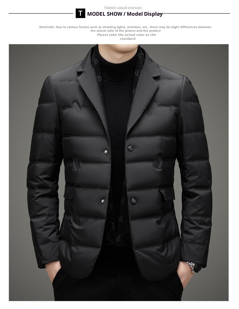 Chaqueta de plumón de pato para hombre, estilo casual y cálido, ideal para el invierno._voghion.com