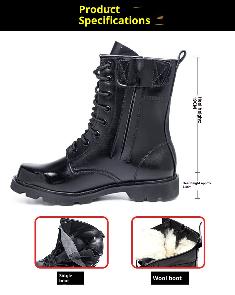 ShoeGlobe Scarpe da trekking alte da combattimento e sicurezza per esterni Stivali da lavoro in pelle Antiscivolo Arrampicata Resistente all'usura Impermeabile Trekking_voghion.com