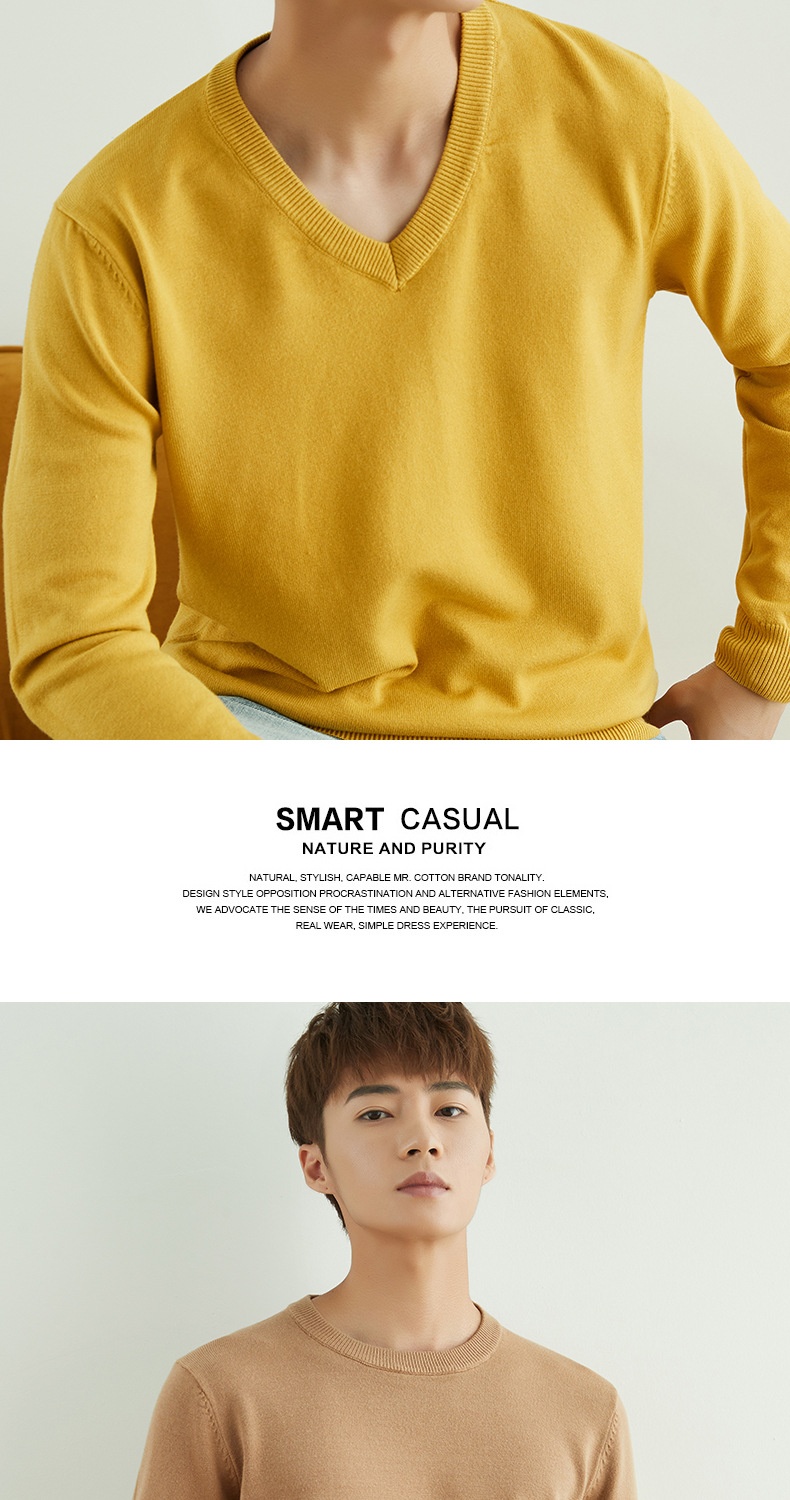 1 maglione girocollo da uomo autunno inverno con scollo a V, ampio, taglie forti, manica lunga, maglia, intimo_voghion.com