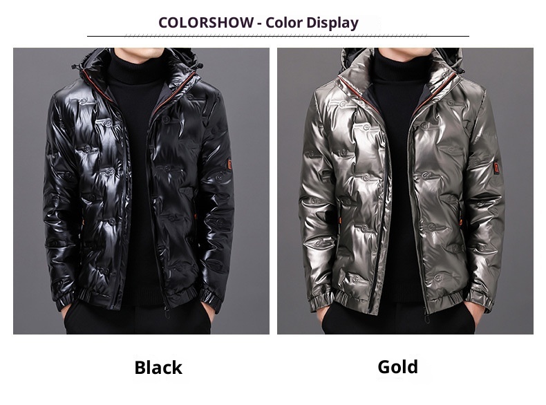 Giacca da uomo invernale con cappuccio, impermeabile, antivento, calda e spessa, in piuma d'anatra bianca, stile autunnale_voghion.com