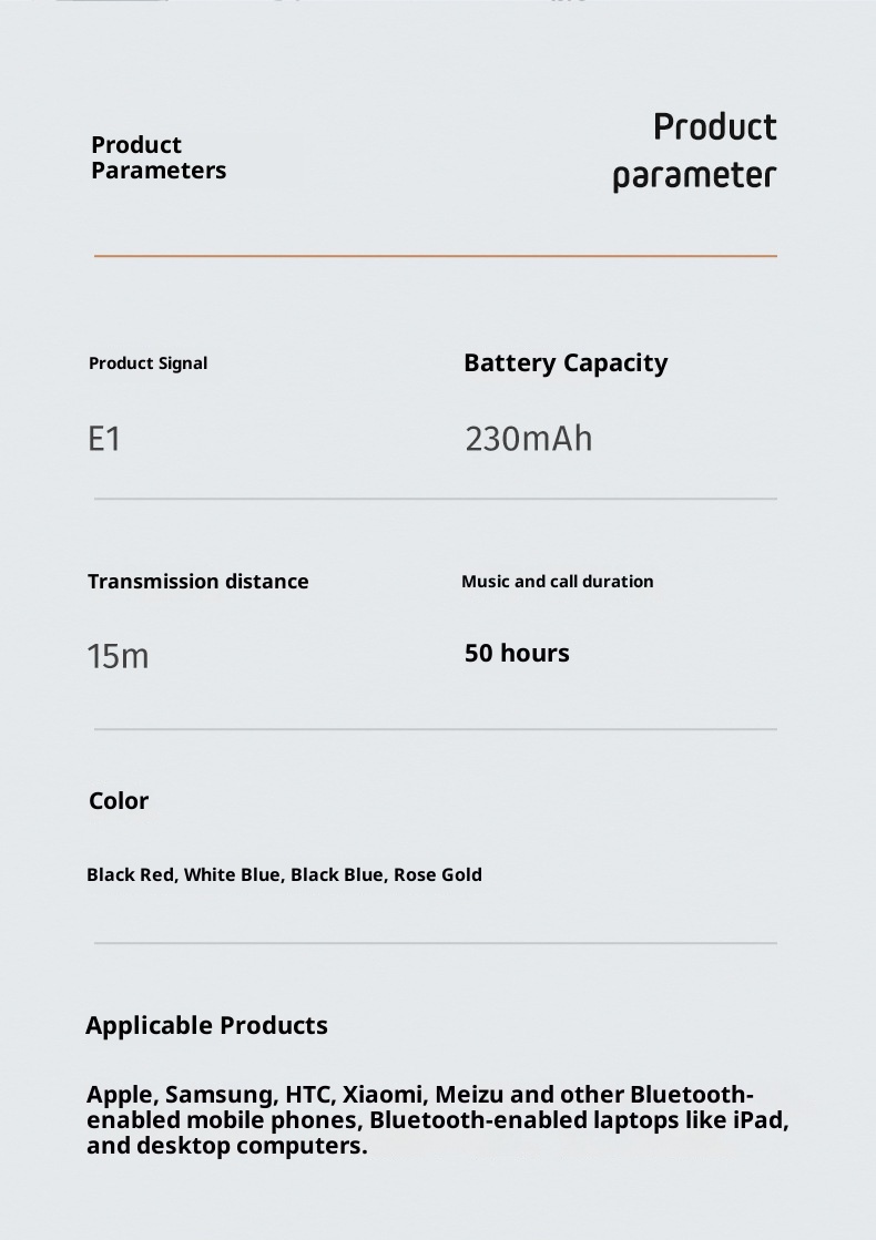 3c Cross-bordr E1 Bluetooth Großes WLAN Lange Akkulaufzeit Sport Geräuschunterdrückung In-AR Kopfhörer Huaqiangbi_voghion.com