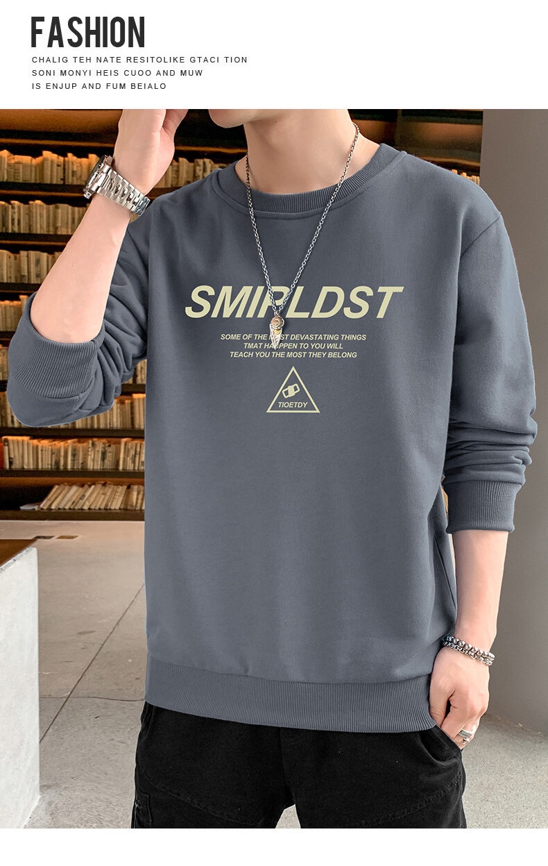 Garçon Nouveaux vêtements d'automne printemps T-shirt à manches longues Chemise de base Pull à col rond pour homme_voghion.com