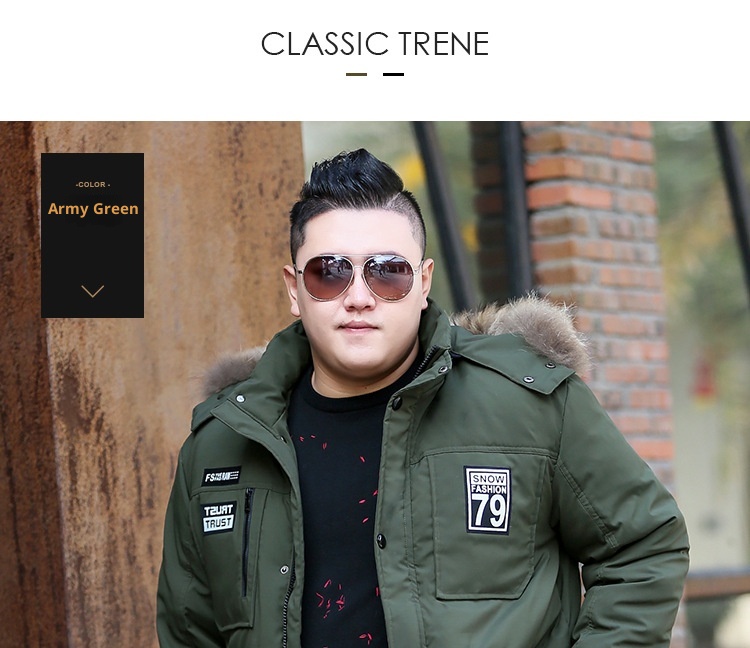 Daunenjacke in Übergröße für Jungen, mittellang, dick gefüttert, warm, Oversized-Wintermantel für Herren_voghion.com