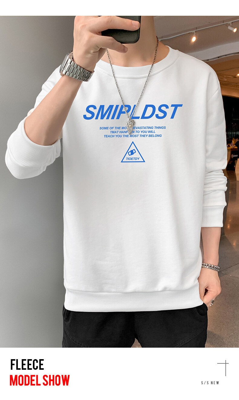 Garçon Nouveaux vêtements d'automne printemps T-shirt à manches longues Chemise de base Pull à col rond pour homme_voghion.com