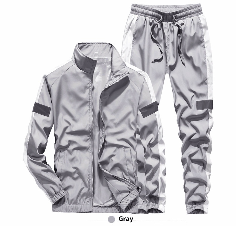 001 Neuer lässiger, dünner Stehkragen-Sport-Zweiteiler für Herren, Frühling/Herbst, Trendy 3225_voghion.com