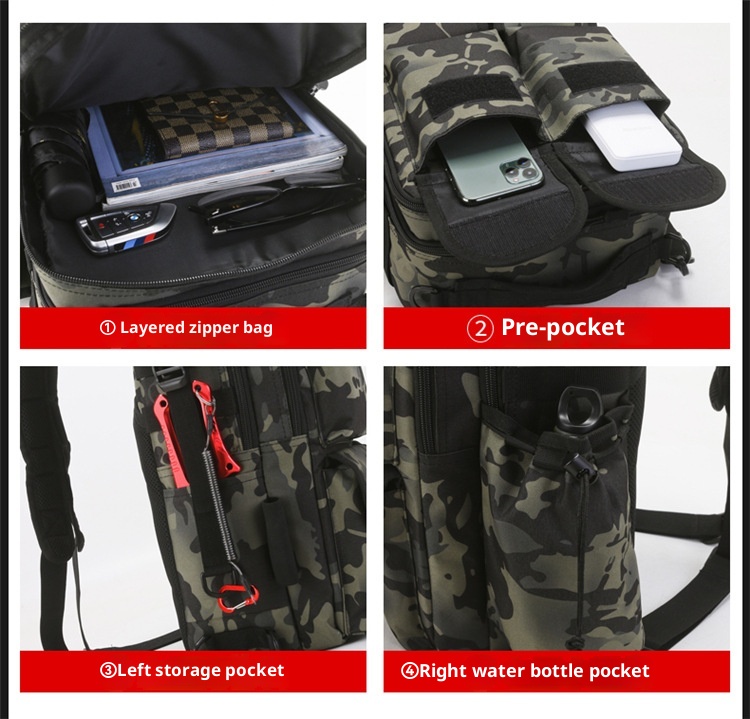 ActiveGo 2021 New Lure Men Travel Climbing Small Camouflage Sports Bag Outdoor Tactical Backpack Large Capacity_voghion.com
