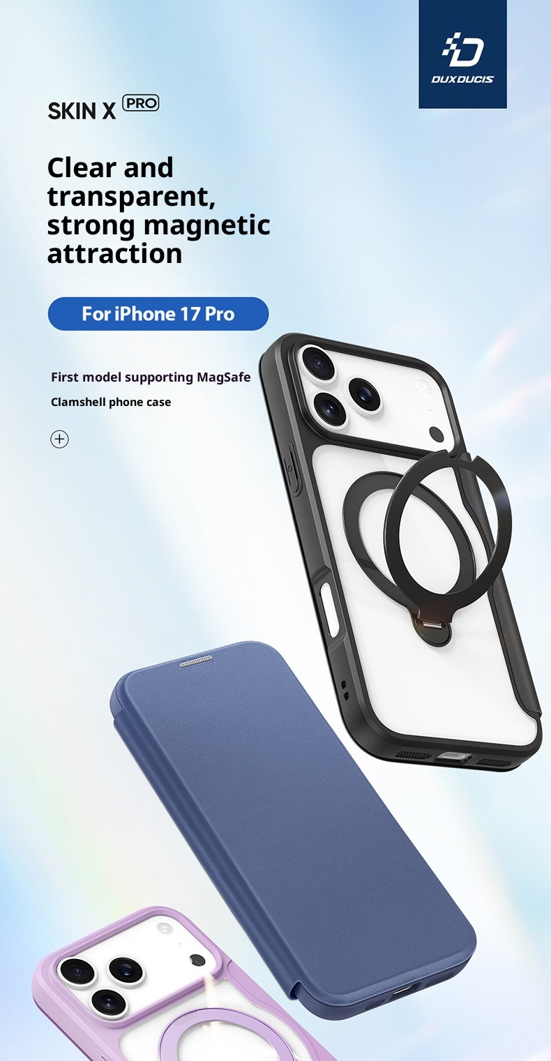 TechGlobe Kompatible iPhone 17 Flip-Case mit magnetischem Ständer, Dual-SIM-Slot, Business-Lederhülle, Fabrik-Großhandel_voghion.com